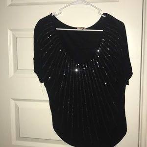 Black sequin top